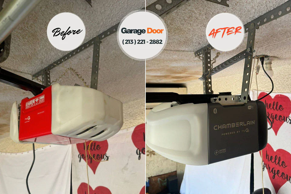Before and after: garage door repair Scott County